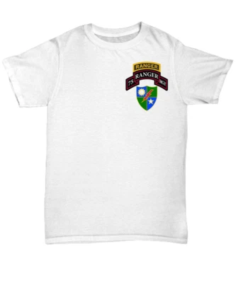 Camisa 75º Regimiento Ranger - Desplazamiento, Pestaña y DUI - Ranger del Ejército - Camiseta Unisex Foto 1 de 4