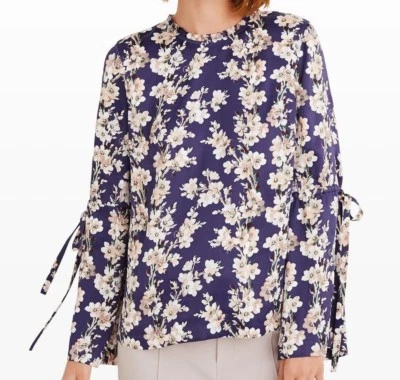 $179 NUEVO CON ETIQUETAS BLUSA CLUB MONACO Talla S MELECH BELL MANGA LARGA TONO NOCHE/PODA Foto 1 de 4