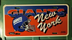 Vintage New Old Stock New York Giants NFL Football Plastic License Plate - Picture 1 of 1