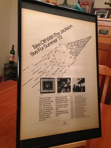 GROSSE 11x17 GERAHMTE (MICHAEL) JACKSON FIVE 5 "LIVE IN CONCERT" ANZEIGE - TOURDATEN 1973! - Bild 1 von 2