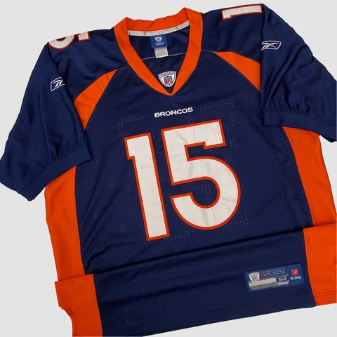 Men's Tim Tebow #15 Denver Broncos Blue Authentic Reebok NFL Jersey Size 52 Cover