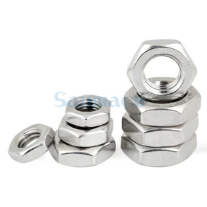 M6-M20 304 Stainless Steel Fine Thread Thin Nut Hexagon Counter Thread Nut - Picture 1 of 4