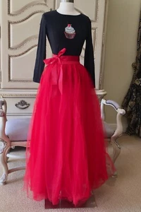 Plus And Regular Size Long Maxi A-Line Tutu Tulle Skirt - Picture 1 of 12