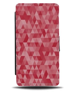 Estuche tipo billetera abatible con patrón geométrico rojo formas de mosaico oscuro estilo look DP37 - Imagen 1 de 3