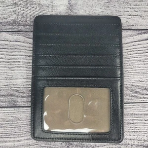 Neiman Marcus Black Saffiano Leather Card Holder Wallet - Picture 1 of 6