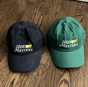American Needle Masters Golf Caps (2). 2008 & 2009. Green Black. NWOT - Picture 1 of 6