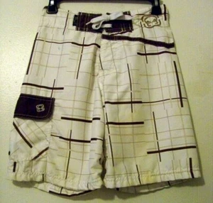 Skull Boards Boys White Swim Trunks Size 10 EUC!!! - Picture 1 of 2