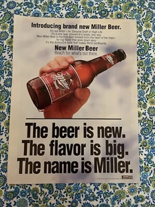 Vintage 1996 New Miller Beer Print Ad Big Flavor - Bild 1 von 7