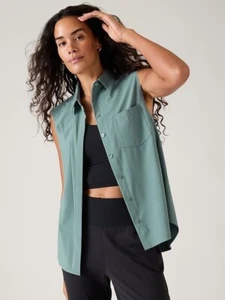 ATHLETA Everlasting Tank M Medium | Verde ossidato #533058 NUOVO - Foto 1 di 2