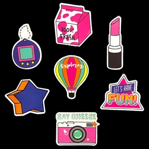 Fun Camera & Lipstick | 7 PCS | 2.5” Vinyl Decal Stickers - Foto 1 di 8