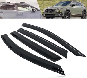 Black Window Visor Vent Fit for Subaru Crosstrek 2024 Window Deflectors Sun Rain - Picture 1 of 7
