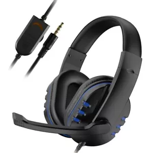 Gaming Headphones with Microphone - Wired Over-Ear Stereo Headset for PC, PS4, X - Picture 1 of 8