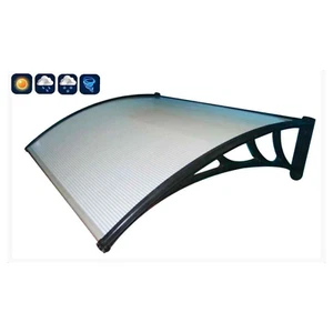 PENSILINA TETTOIA MODULABILE IN POLICARBONATO TRASPARENTE ALVEOLARE FUME MARRONE - Foto 1 di 4