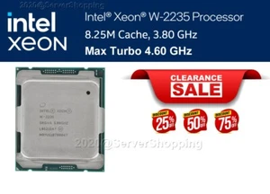 INTEL XEON W-2235 CPU PROCESSOR 6CORE 3.80GHz 8.25MB L3 CACHE 130W SRGVA 4.60GHz - Picture 1 of 5