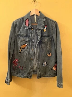 Women’s Denim Blue Jean Jacket Size Medium By NY Collection Nature Themed - Image 1 of 4