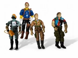 Vintage GI Joe Figs: 1986 Wet Suit; 1992 Wild Bill; 1991 Red Star; 1987 Law & Or - Bild 1 von 9