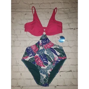 NWT Decree One Piece Pink Tropical One-Piece Swimsuit Size XXL - Picture 1 of 2