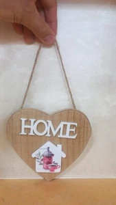 Personalisierbares rustikales Holz Herz Willkommen Schild Handarbeit Wohndeko für Vorderseite D - Bild 1 von 6