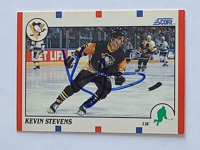 1990-91 Score KEVIN STEVENS Signed Card #53 AUTO - Image 1 of 2