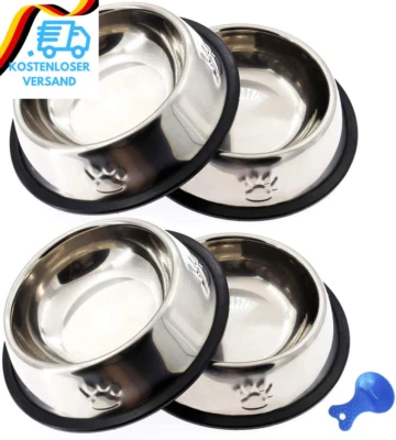 Katzennapf, Futternapf , 4 Stück Katzennäpfe Rutschfest Napf Set, Fressnapf Katz - Bild 1 von 4