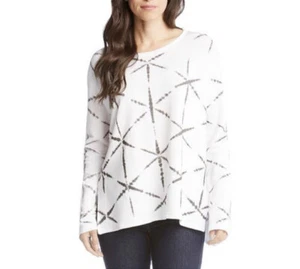 Sudadera Karen Kane Estampada Manga Larga Acuarela Off White Talla Grande - Imagen 1 de 8