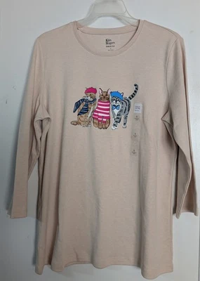 Camisa para mujer Kim Rogers pequeña perfectamente suave con gatitos gatos nueva Foto 1 de 4