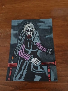 Zeichnung Braut in Schwarz Heimtückisch Horror Halloween Deko Dämon Kunst Funko Gamestop - Bild 1 von 1