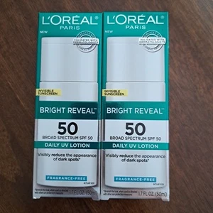 (2x) L'Oreal Bright Reveal•Broad Spectrum•UV Lotion•SPF 50 - 1.7 floz Exp.09/25+ - Picture 1 of 4