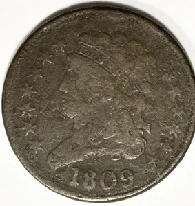 1809 Circle in 0 Cohen C4 R2 Variety Classic Head Half Cent Rotated Reverse Raw - Picture 1 of 8