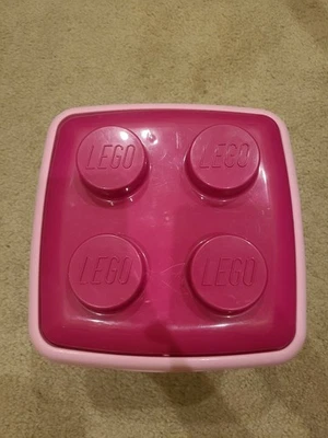 Vintage Lego Pink Brick Fantasy Bucket 5475 Storage 9" x 9" x 8" - Image 1 of 4