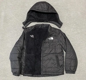 The North Face Jacket Boys Size Small 7/8 Parka Reversible Mossbud Black Coat S - Picture 1 of 10