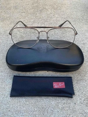 Ray-Ban RB6389 2531 57/16 145 Brown Metal Aviator Eyeglass Frame Only & Case - Image 1 of 4