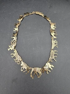 "Collar Wild Bryde tono dorado animal africano 21"" jirafa mono león elefante" - Imagen 1 de 8