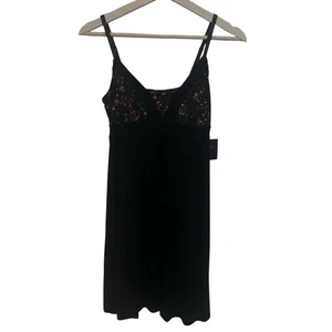 Neu mit Etikett Cynthia Rowley New York Nachtwäsche XS schwarz Spitze Negligee Nachthemd - Bild 1 von 5