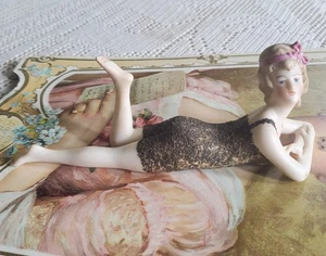 Antike 20er Jahre Deutsche Porzellan Badende Schönheit Figur #2 - Bild 1 von 7