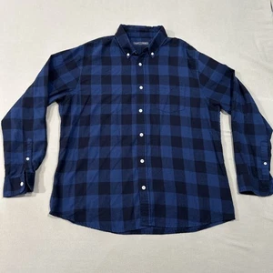 Slate & Stone Mens XL Shirt Blue Plaid Flannel Button Down Lightweight Soft - Picture 1 of 11