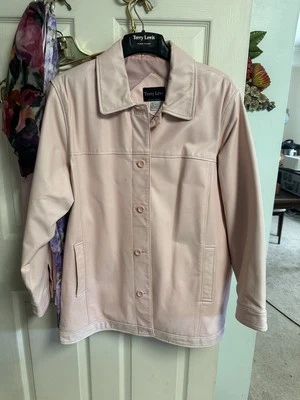 Terry Lewis Classic Luxuries Genuine Leather  Jacket Women 1x Soft Pink 90s 50w - Image 1 of 4