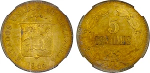 1944 Venezuela 5 Centimos, NGC MS 64, KM-29 - Picture 1 of 2