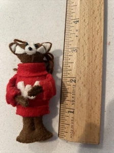 Bucky Badger Wisconsin Badgers Felt Ornament Hand Made RARE HTF 3” - Picture 1 of 3
