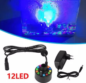 Ultraschall Nebler 12 LED Bunten Lichtern 24 V Wasserbrunnen Teich Nebelmaschine - Bild 1 von 12