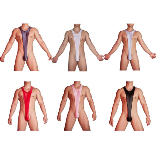 Pochette à sous-vêtements pour hommes mankini lingerie extensible fourche haute sans dos une pièce amusante