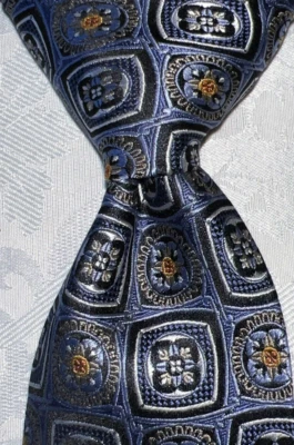 JZ Richards Boulder Mens Blue Multicolor Floral Necktie 100% Silk Tie LONG - USA Foto 1 de 4