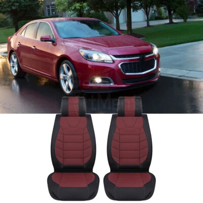 Fundas de asiento delanteras de auto 2x cojín de cuero PU para Chevrolet Chevy Malibu 2000-2023 Foto 1 de 4