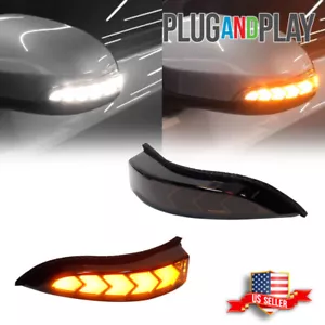 For Toyota Venza Corolla Smoked White/Amber Side Mirror Sequential Signal Lights - Picture 1 of 12