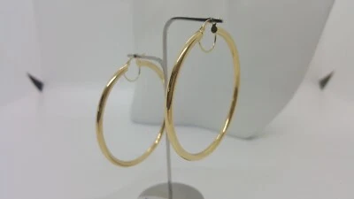 ORECCHINI A CERCHIO GRANDI DIMENSIONI IN ORO GIALLO 750 18KT 5 GRAMMI (5298)  - Immagine 1 di 4