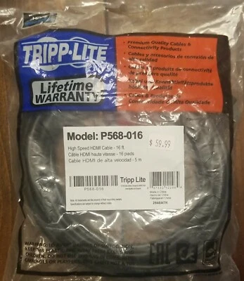 Cable digital de alta velocidad HDMI Tripp Lite P568-016 (16 pies) Foto 1 de 2