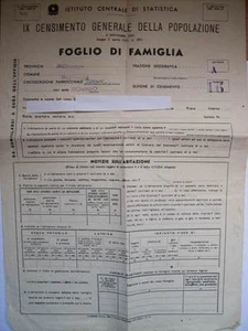 CENSIMENTO GENERALE DELLA POPOLAZIONE FOGLIO DI FAMIGLIA 1950 (m26-1-56) - Imagen 1 de 1