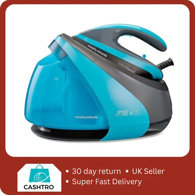 Morphy Richards Speed Pro Steam Generator Iron - Black & Teal - Image 1 of 2