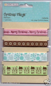TPC Studio. CHRISTMAS VILLAGE ribbon embellishment~ BNIP~Beautiful! - Picture 1 of 1