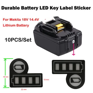 10 PIEZAS/Juego de pegatinas de etiqueta clave LED de batería para piezas de batería Makita 18V 14.4V - Imagen 1 de 4